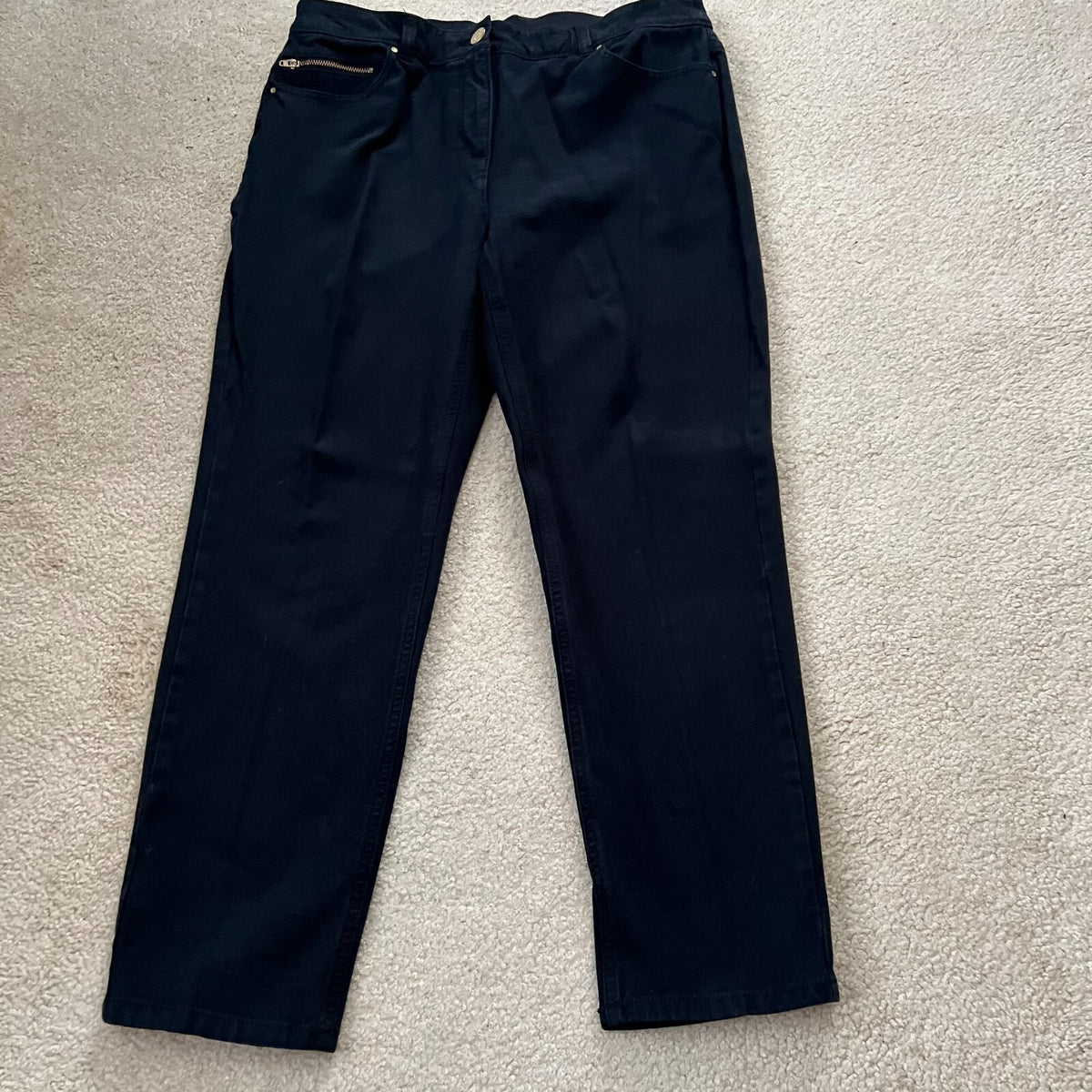 Chico Jeans Size 1.5 (10) Black Zip Pocket Stretch 25.5" Ins