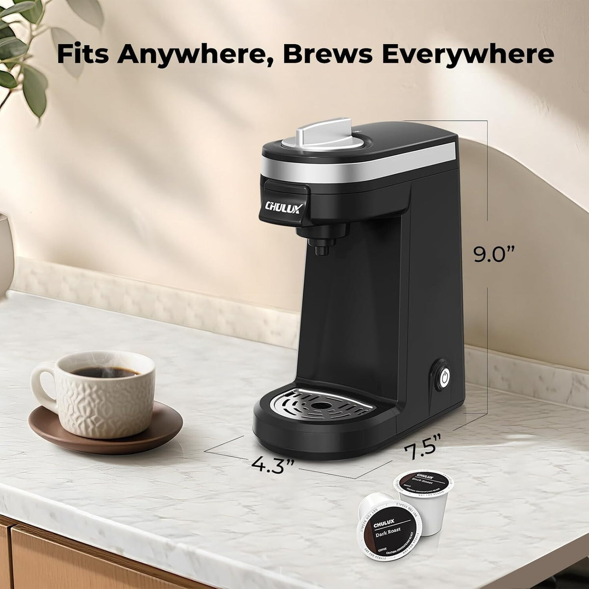 CHULUX QF-CM801 Single Serve K-Cup Coffee Maker - Blue