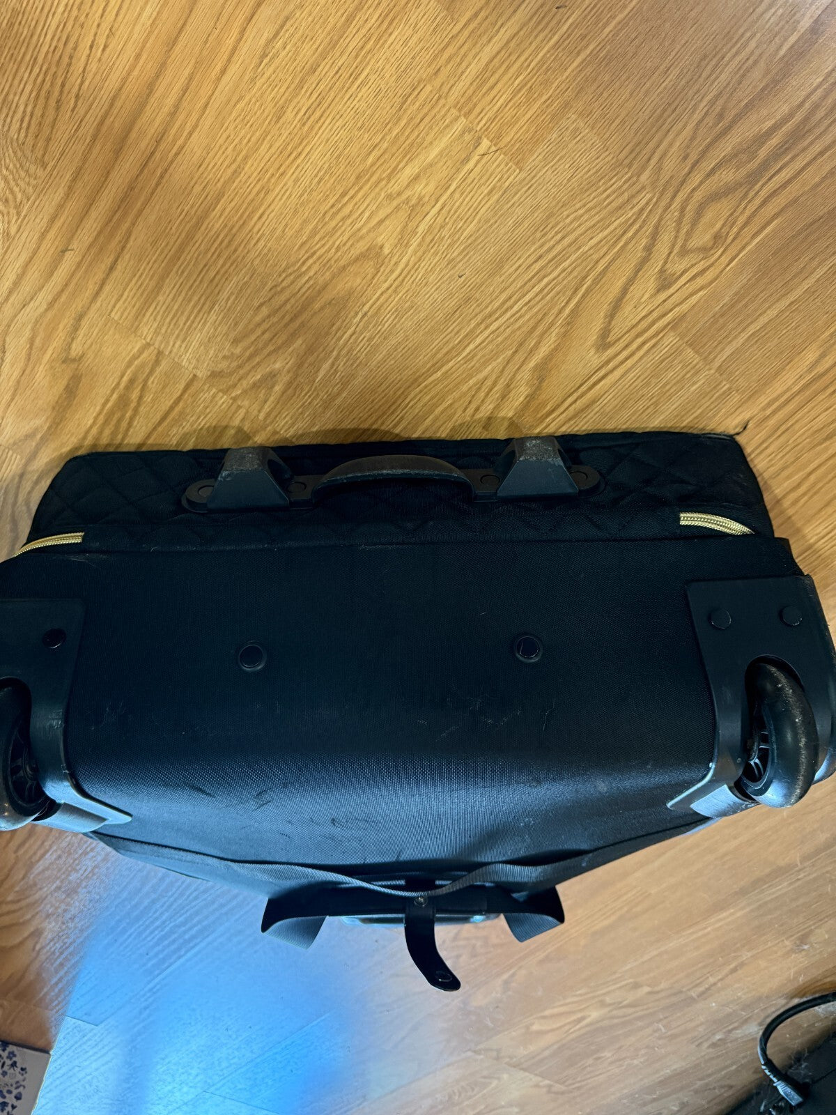 BAGSMART Rolling Laptop Bag 17.3" Quilted Black Wheeled Briefcase Travel Work