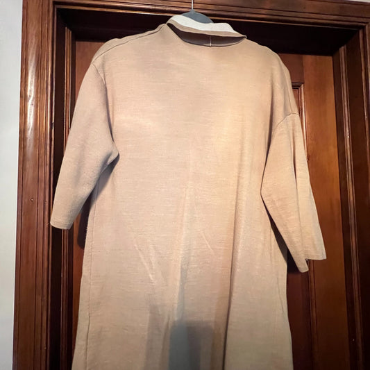 Chico's Size 1 (M) Camel Tan Ivory Cardigan 3/4 Sleeve
