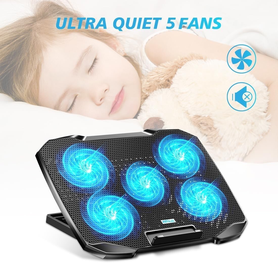 Laptop Cooling Pad Laptop Cooler Stand, Laptop Fan Cooling Pad for 12-15.6 In...