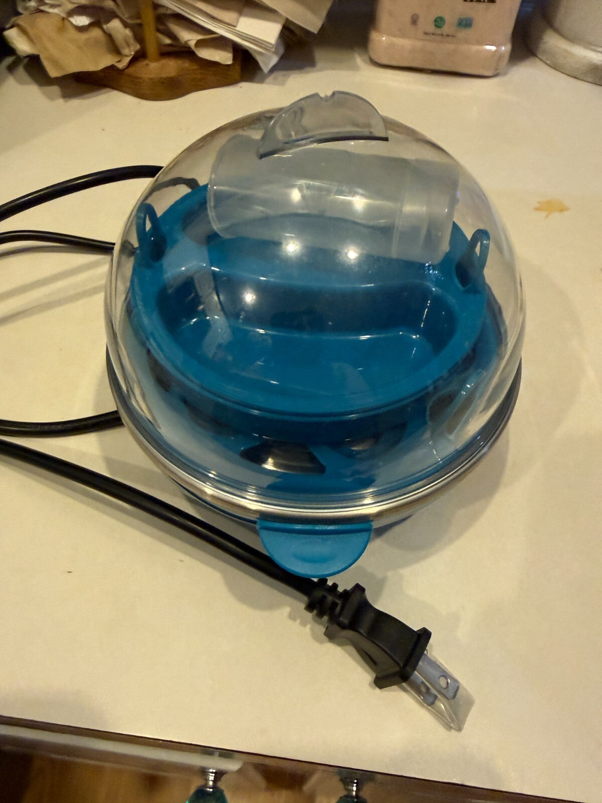 Electric Egg Cooker 7 Egg Boiler Poacher Omelet Maker Steamer Blue NEW Unused
