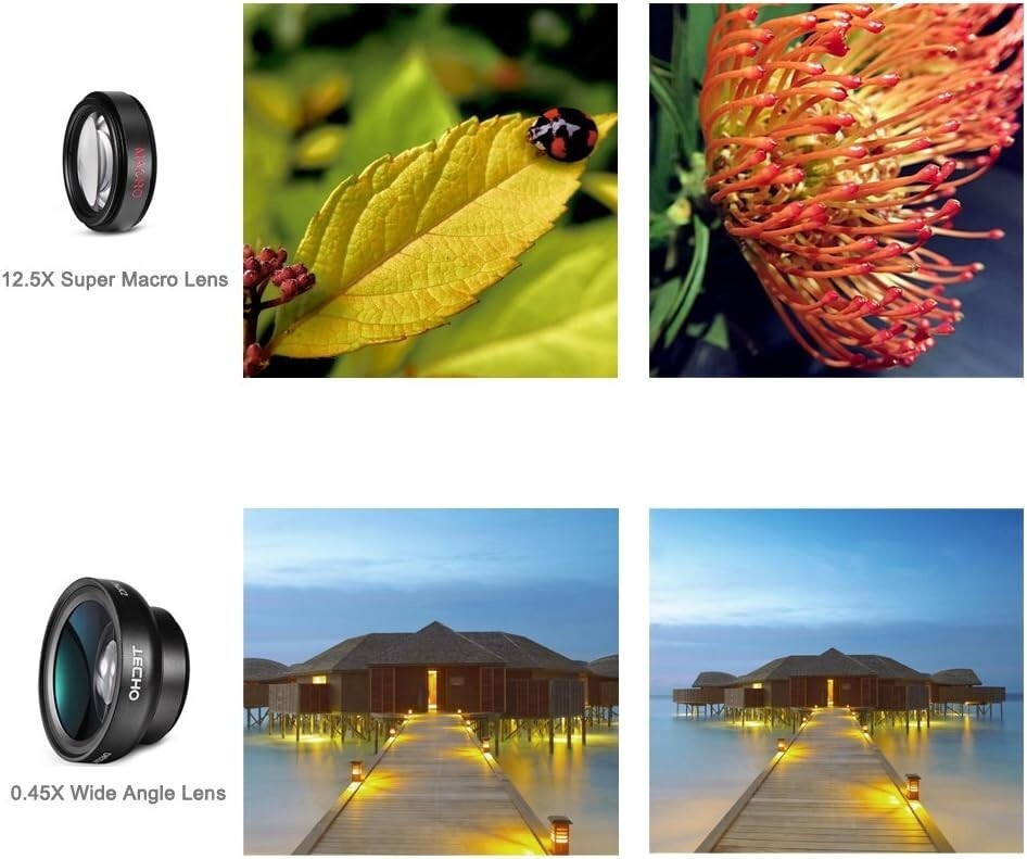 TECHO Universal Professional HD Camera Lens Kit for iPhone X / 8/8 Plus / 7 / 6s