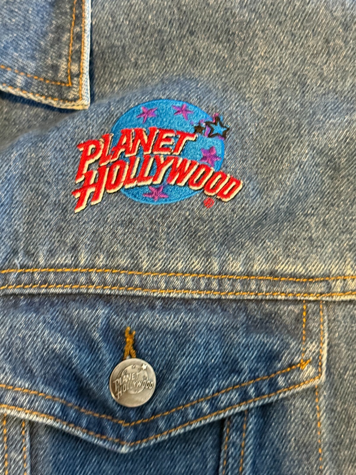 Vintage 90s Planet Hollywood Denim Jacket Womens M