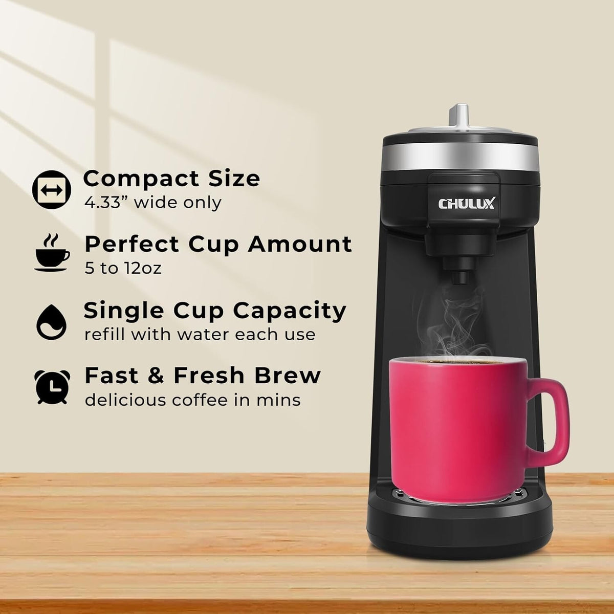 CHULUX QF-CM801 Single Serve K-Cup Coffee Maker - Blue