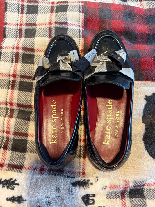 Kate Spade New York Loafers Womens 6.5B Black Patent Leather
