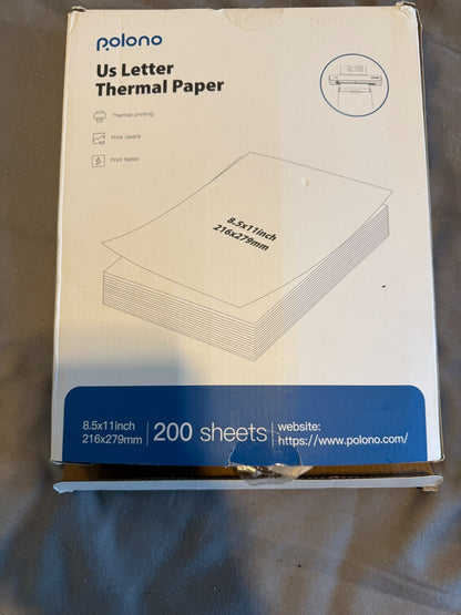CHIVALZ inkless printer and US letter thermal printer 8.5 x 11 Inches