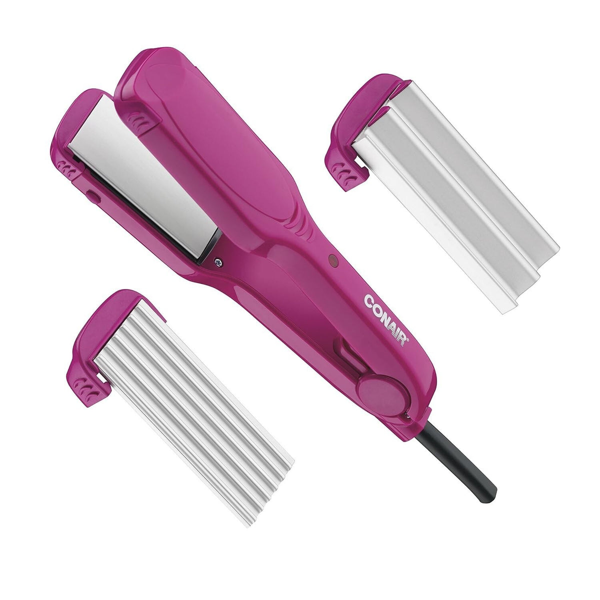 Conair 3 In 1 Ceramic Styler Flat Iron Micro Crimp & Deep Wave Plates