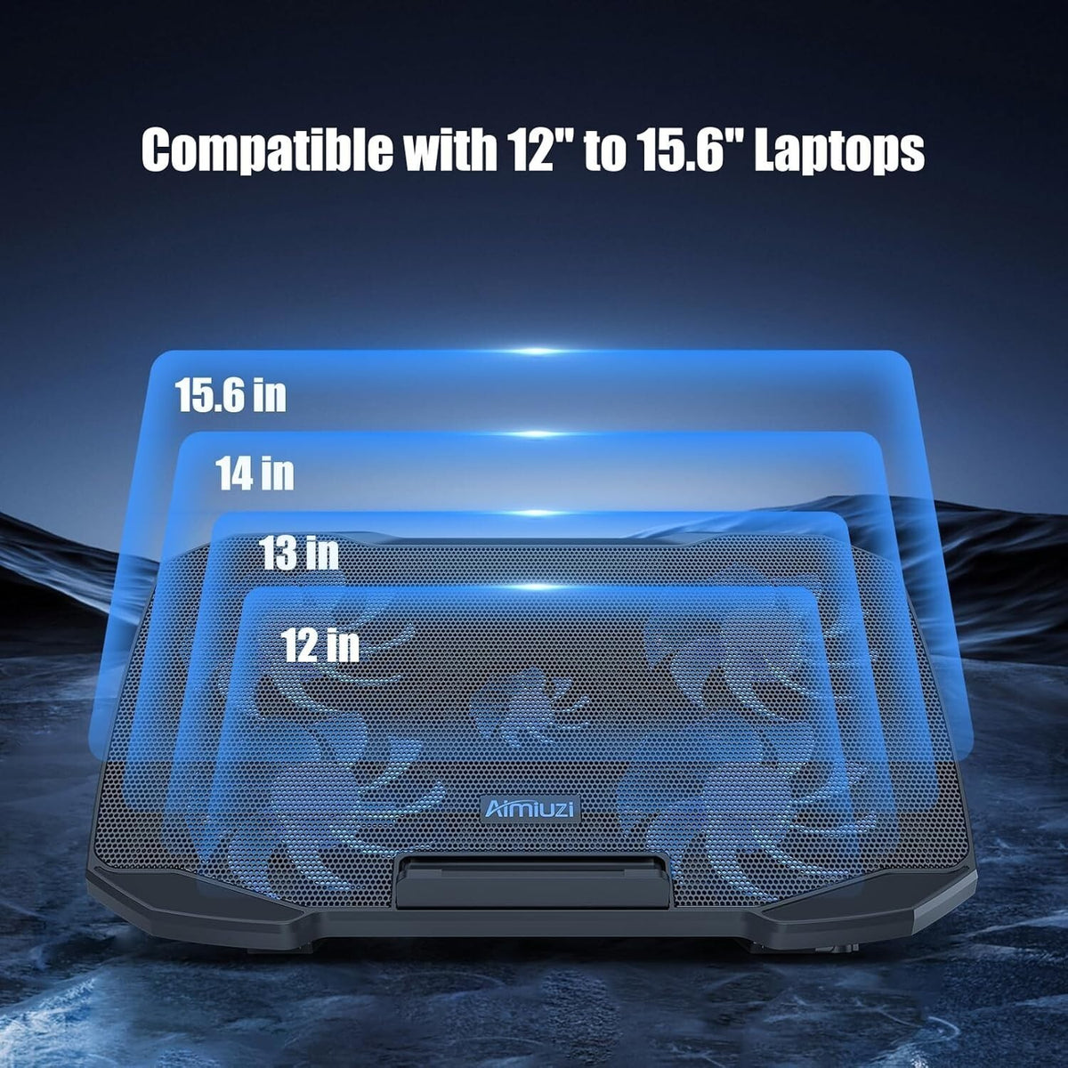 Laptop Cooling Pad Laptop Cooler Stand, Laptop Fan Cooling Pad for 12-15.6 In...