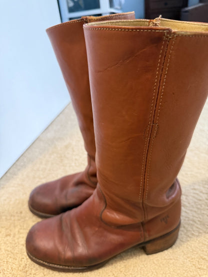 Vintage Frye Men's Campus Boots Size 10D Redwood Leather