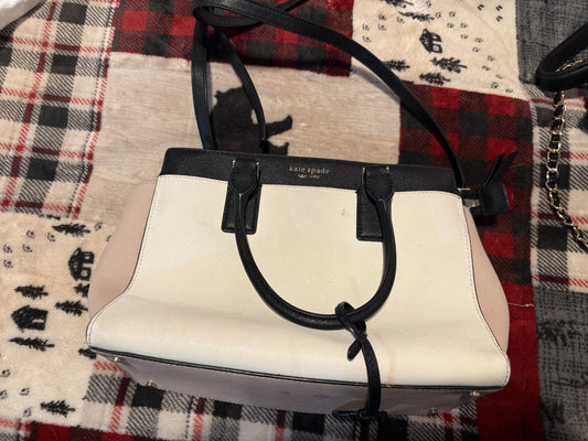 Kate Spade Cameron Satchel Bifold Wallet Black Cream Blush