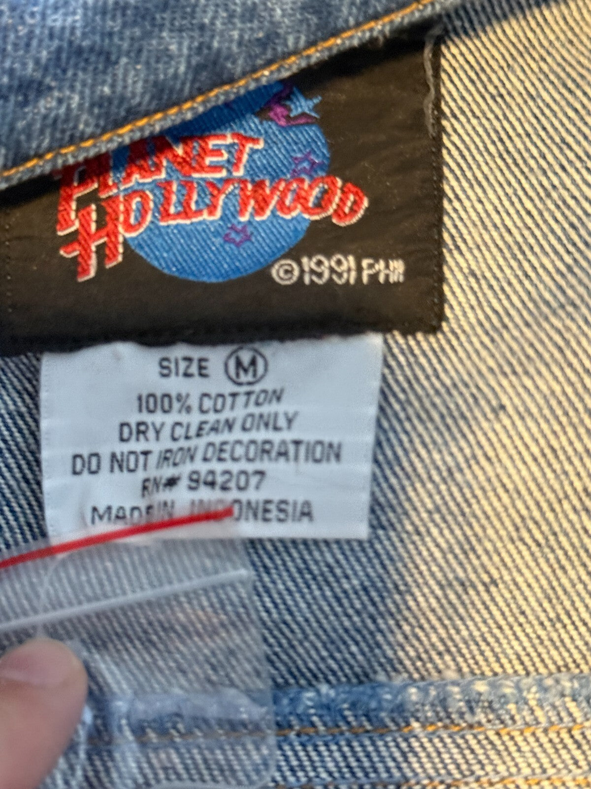 Vintage 90s Planet Hollywood Denim Jacket Womens M