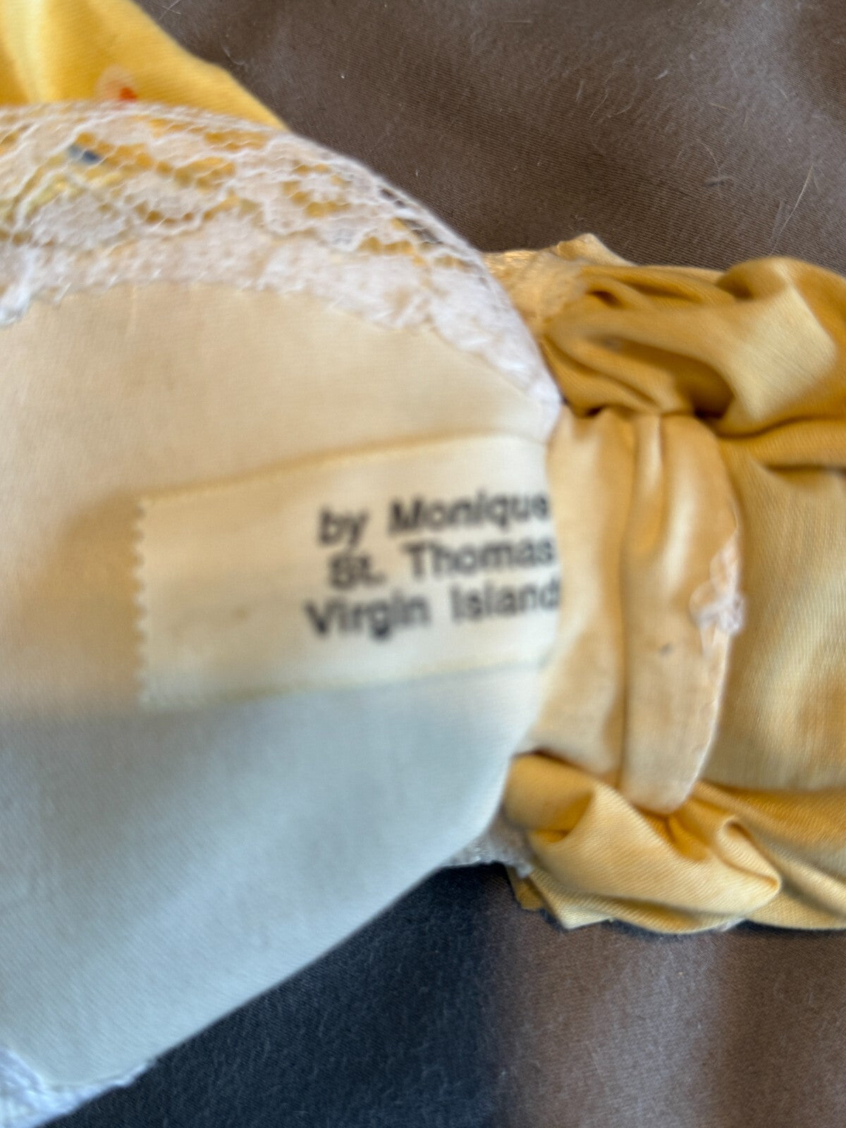 Vintage Monique St. Thomas Virgin Islands Doll Caribbean Costume Yellow Dress He