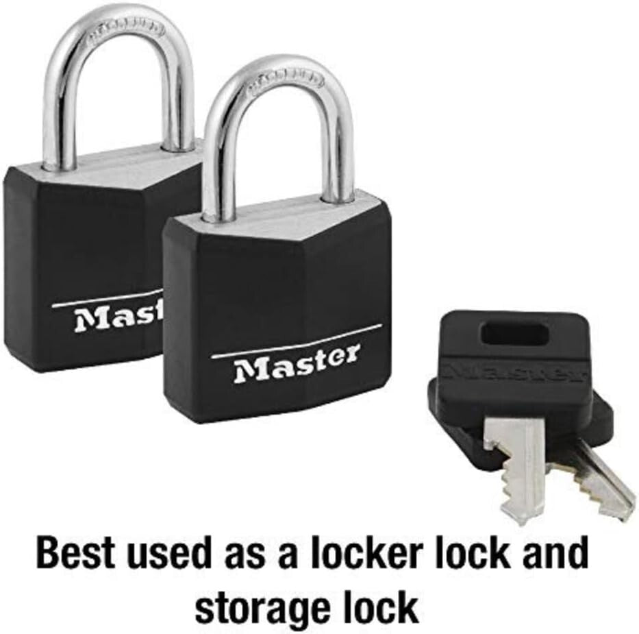 Master Lock Black Outdoor Key Lock, Standard Weather Resistant Padlock