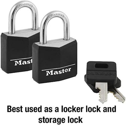 Master Lock Black Outdoor Key Lock, Standard Weather Resistant Padlock