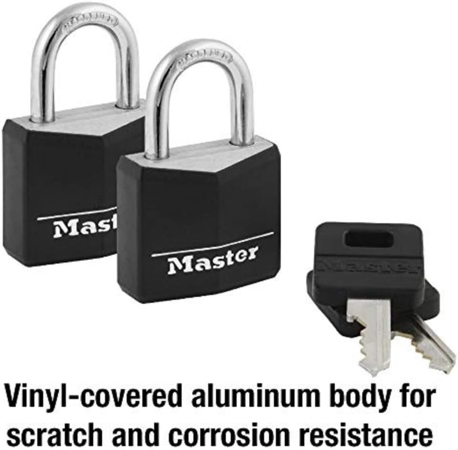 Master Lock Black Outdoor Key Lock, Standard Weather Resistant Padlock