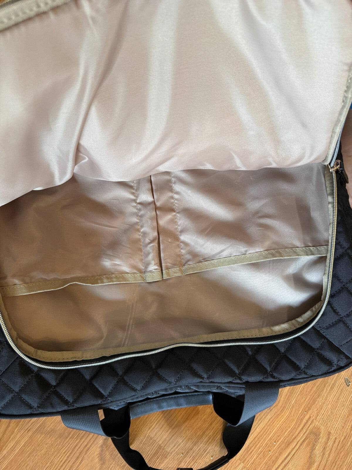 BAGSMART Rolling Laptop Bag 17.3" Quilted Black Wheeled Briefcase Travel Work