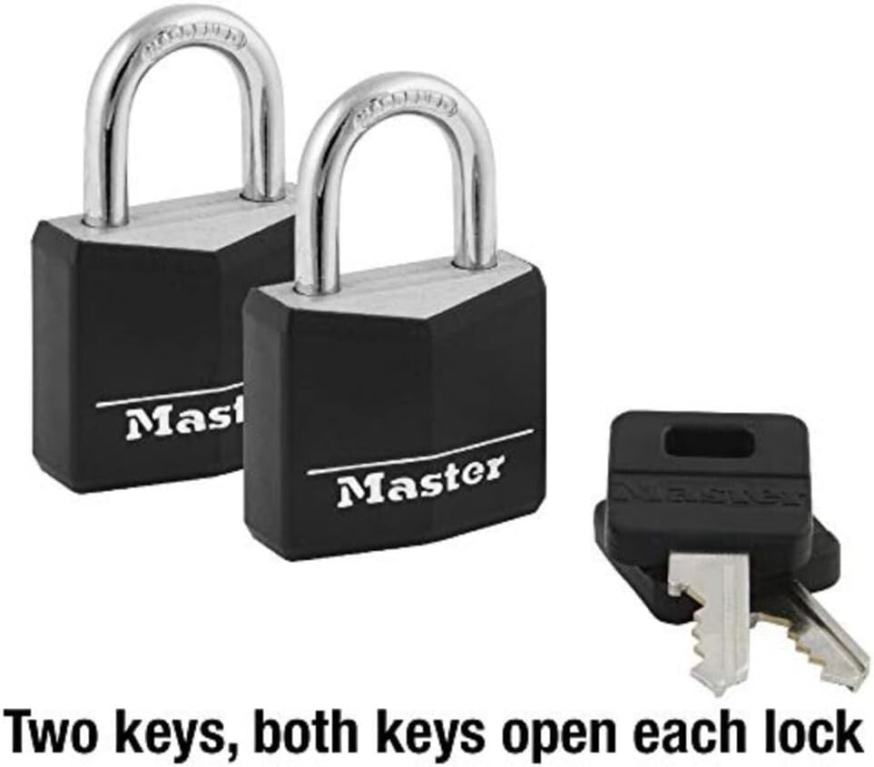 Master Lock Black Outdoor Key Lock, Standard Weather Resistant Padlock