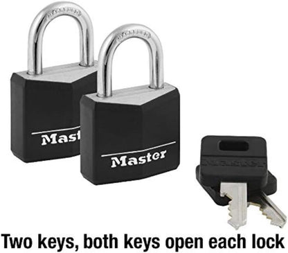 Master Lock Black Outdoor Key Lock, Standard Weather Resistant Padlock