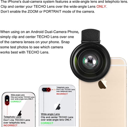 TECHO Universal Professional HD Camera Lens Kit for iPhone X / 8/8 Plus / 7 / 6s