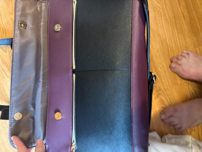 LOVEVOOK Women's Laptop Tote Bag 15.6" Purple Black Work Briefcase w/ Clutch