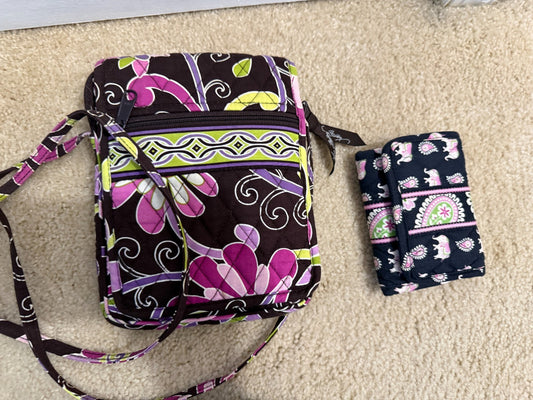 Vera BradleyPurpleCrossbody BagPink Elephants Wallet