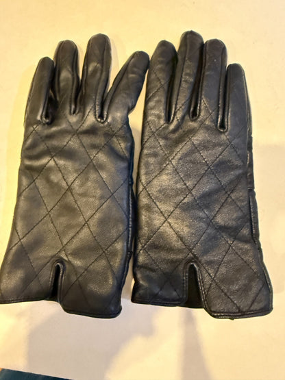 Vintage Smart Set Women's Black Sheepskin Leather Gloves