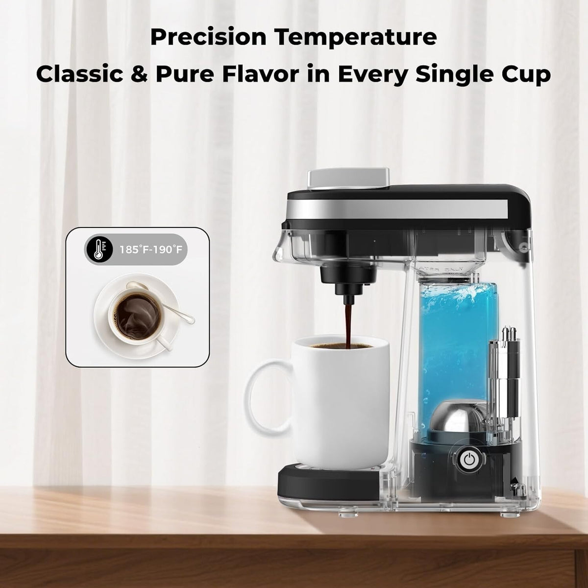 CHULUX QF-CM801 Single Serve K-Cup Coffee Maker - Blue