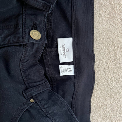 Chico Jeans Size 1.5 (10) Black Zip Pocket Stretch 25.5" Ins