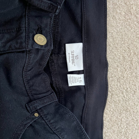Chico Jeans Size 1.5 (10) Black Zip Pocket Stretch 25.5" Ins